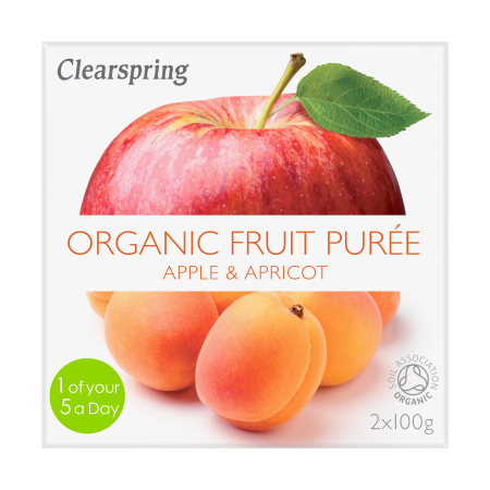 Fruchtpüree Apfel-Aprikose, BIO, Clearspring, 2x100g